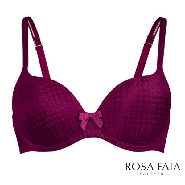 sujetador con aros de cazoleta copa D color cereza | Tienda online Alheli