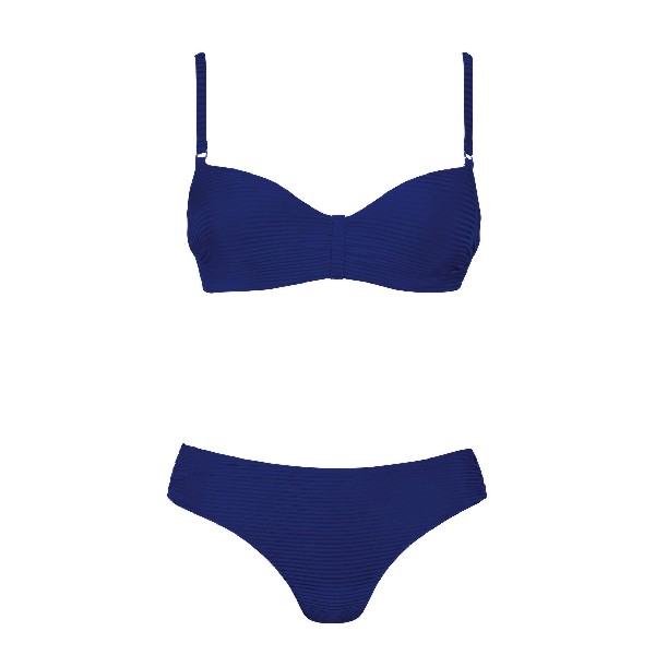 imagen de bikini con aros y cazoleta copa C color azulón