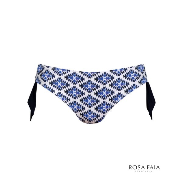 Artículo braguita talle bajo de lacitos color estampado marroquí azul