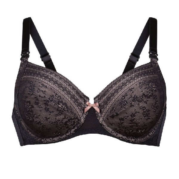 Producto sujetador de lactancia con aros color antracita copa C