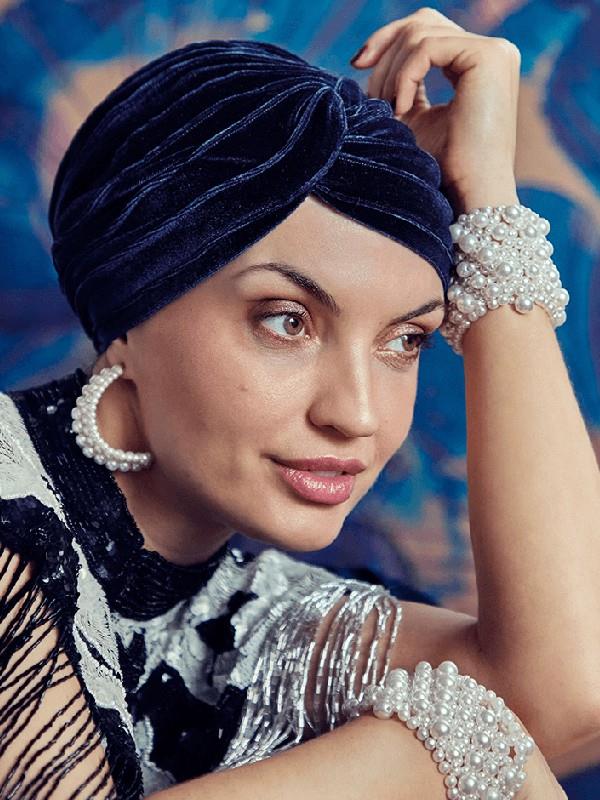 turbante oncologico terciopelo