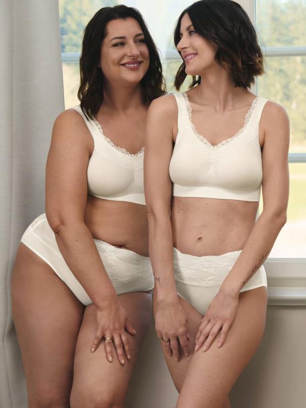 sujetado para prótesis blanco con tirante ancho estilo top